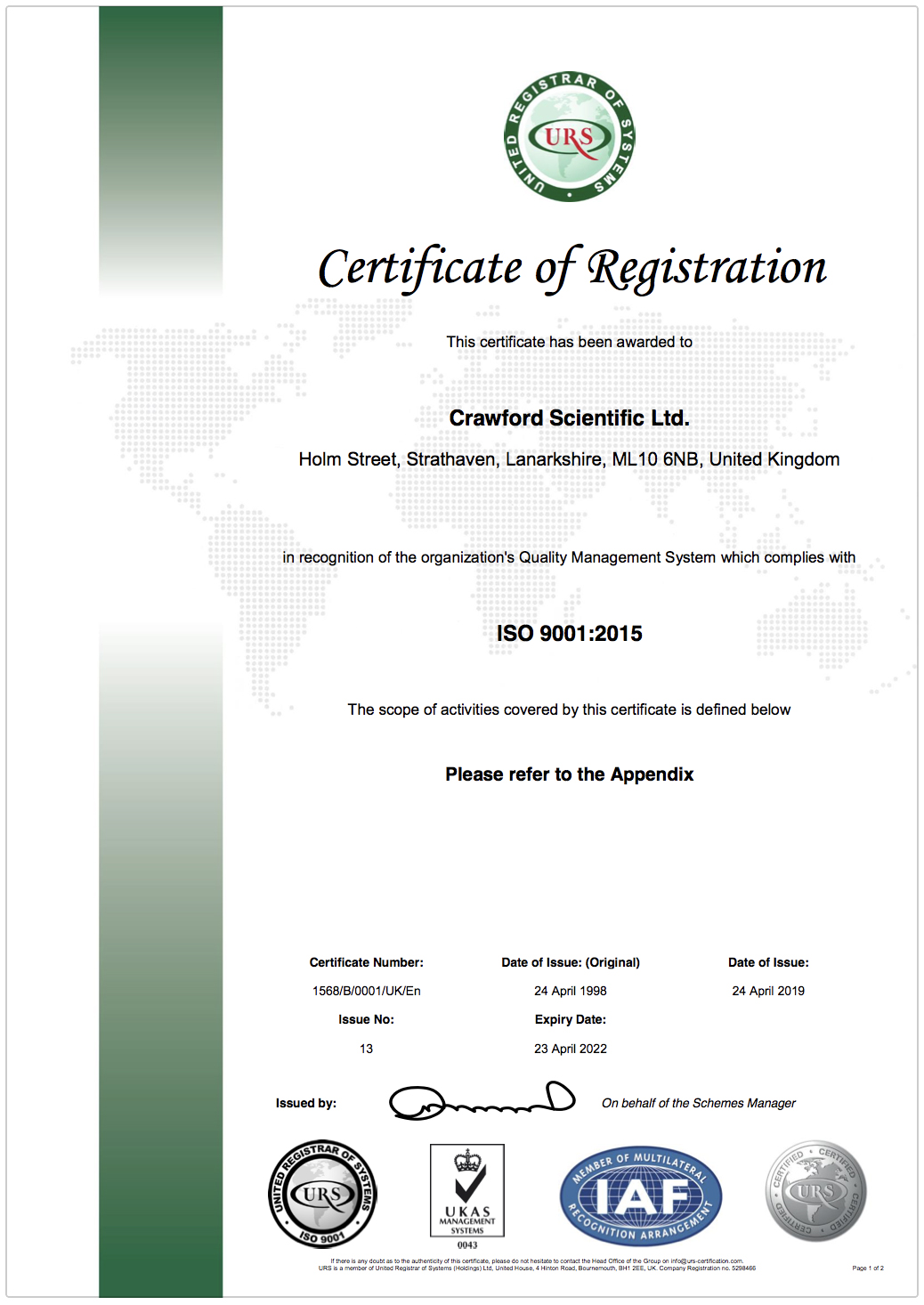 ISO certificate 2019